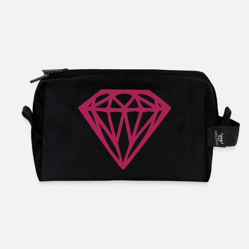 diamond - diamant - Recycelte Kulturtasche - Schwarz