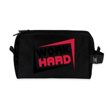 Work Hard - Recycled Toiletry Zip Bag - black - Front