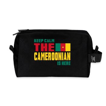 Keep Calm Kamerun / Afrika Geschenk Nationalfarben - Recycelte Kulturtasche - Schwarz - Vorne