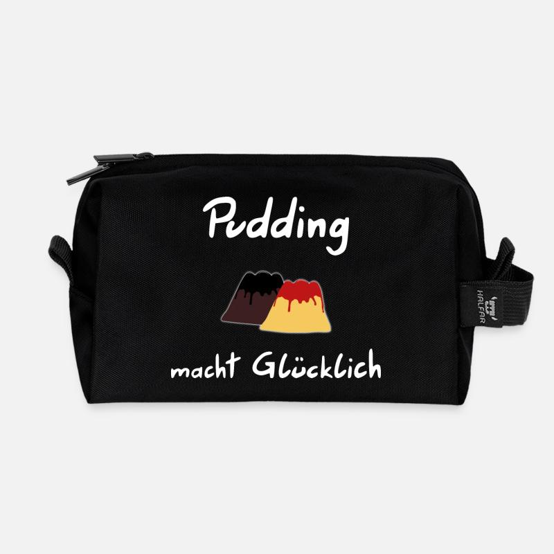 Pudding macht Gluecklich - Recycelte Kulturtasche - Schwarz