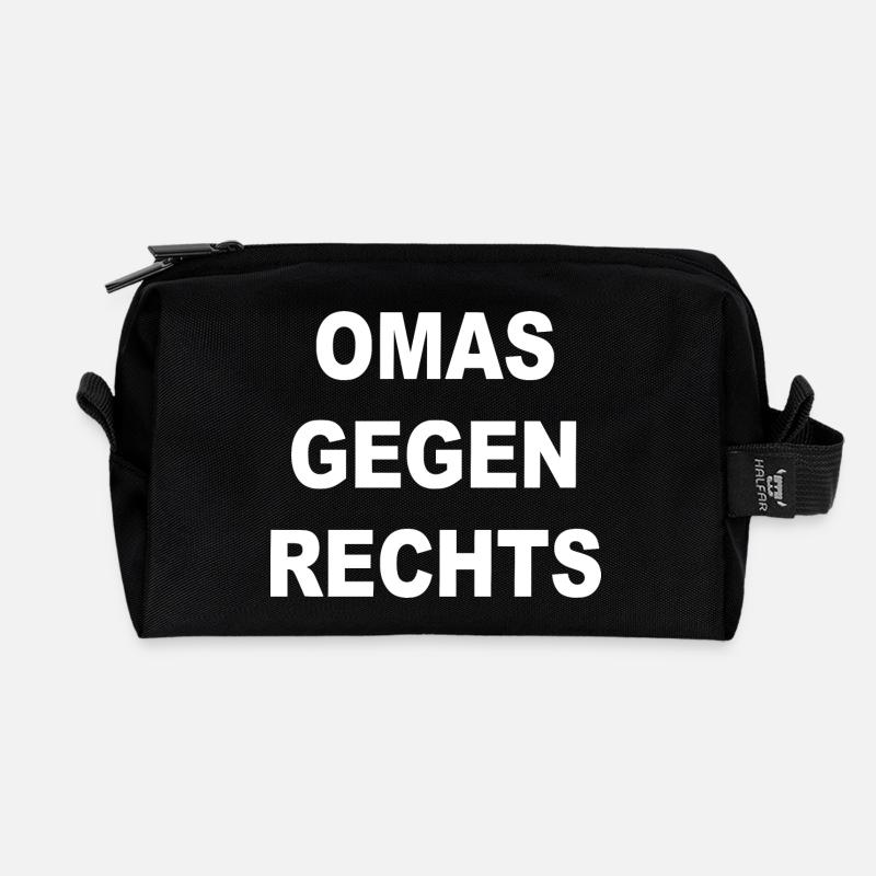 omas gegen rechts - Recycelte Kulturtasche - Schwarz
