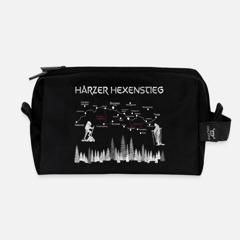 Harzer Hexenstieg - Brocken wandern, Wandergruppen - Recycelte Kulturtasche - Schwarz