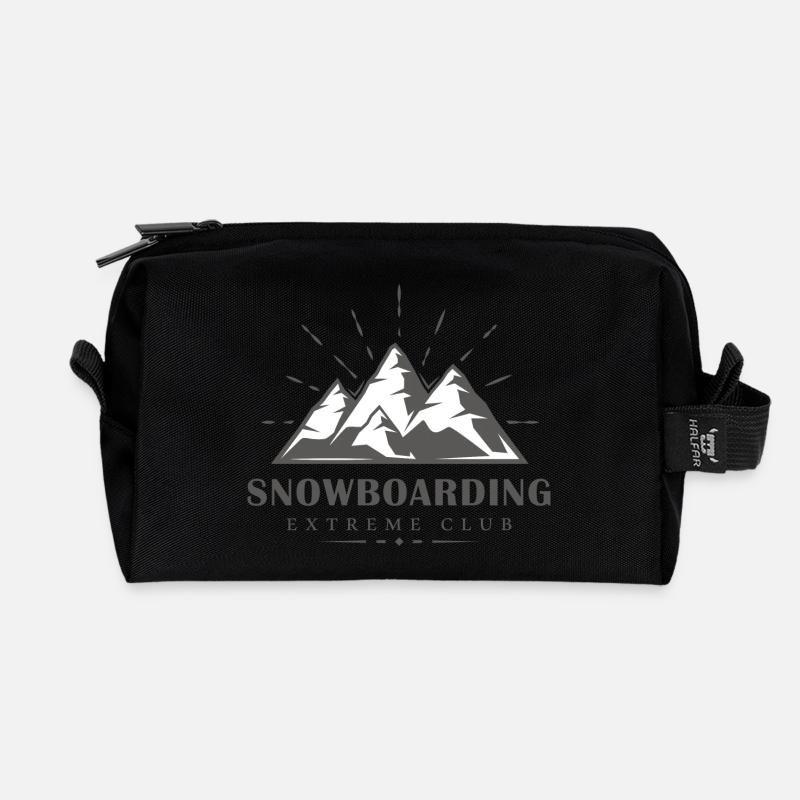 Snow Mountain Snowboard Design - Recycelte Kulturtasche - Schwarz