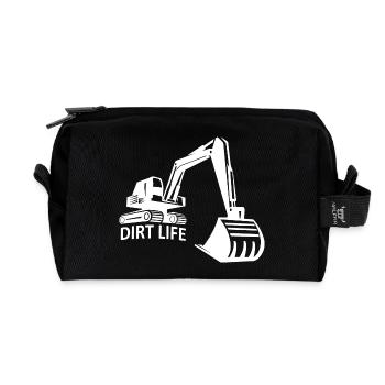 Excavator Excavator Driver Dirt Life - Recycled Toiletry Zip Bag - black - Front