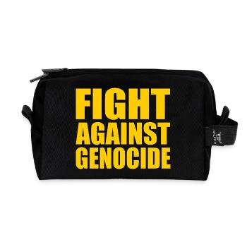 Fight against genocide - Recycled Toiletry Zip Bag - black - Front