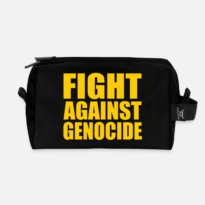 Fight against genocide - Recycled Toiletry Zip Bag - black