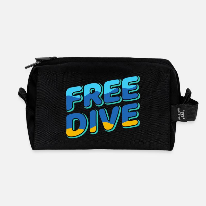 Freedive - One Breath Diving - Freediving World - Recycelte Kulturtasche - Schwarz