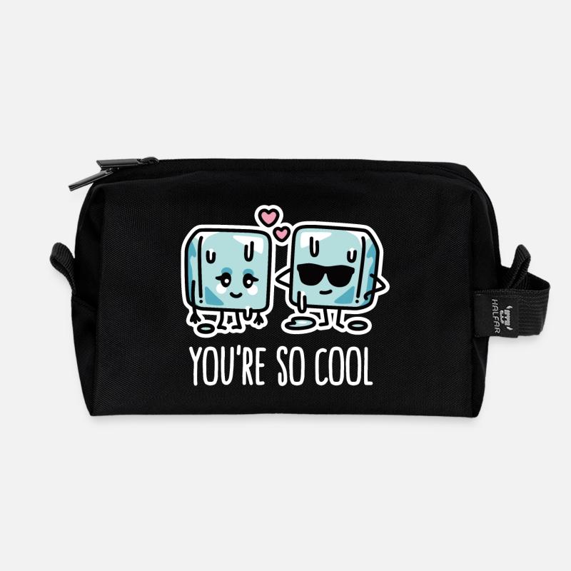 Lustige Hitzewelle, coole Eiswürfel You're so cool - Recycelte Kulturtasche - Schwarz