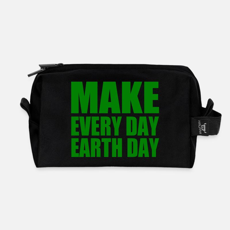 Make every day earth day - Recycelte Kulturtasche - Schwarz