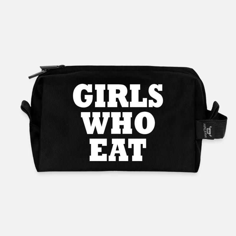 Girls who eat - Recycelte Kulturtasche - Schwarz