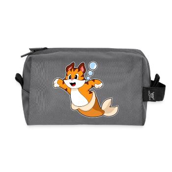 Tiger Meerjungfrau - Recycelte Kulturtasche - Anthrazit - Vorne