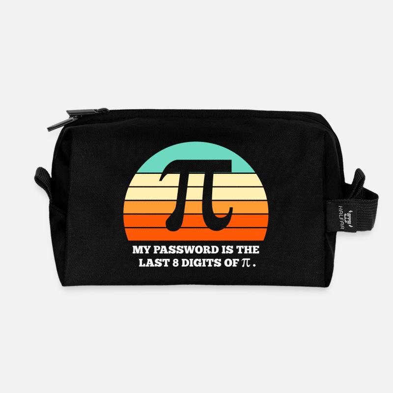 pi, maths, mathématiques - Trousse de toilette en tissu recyclé - noir