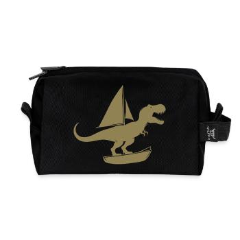 Minimalistische Jolle mit T-Rex Sommer - Recycelte Kulturtasche - Schwarz - Vorne