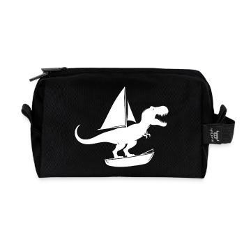 Minimalistische Jolle mit T-Rex Sommer - Recycelte Kulturtasche - Schwarz - Vorne