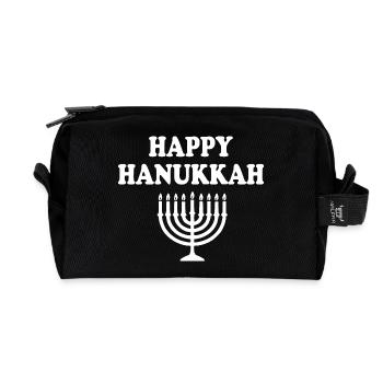HAPPY HANUKKAH - Recycelte Kulturtasche - Schwarz - Vorne
