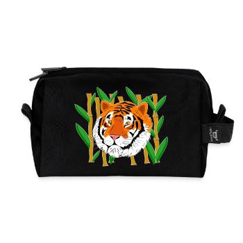 Tigerkopf - Recycelte Kulturtasche - Schwarz - Vorne