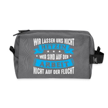Wir lassen uns nicht hetzen Cess Spruch - Recycelte Kulturtasche - Anthrazit - Vorne