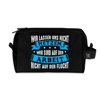 Wir lassen uns nicht hetzen Cess Spruch - Recycelte Kulturtasche - Schwarz - Vorne