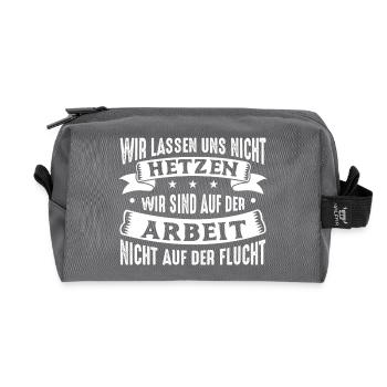 Wir lassen uns nicht hetzen - Recycelte Kulturtasche - Anthrazit - Vorne