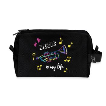 Trompete - Music is my life - Musik - Instrument - Recycelte Kulturtasche - Schwarz - Vorne