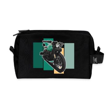 Bobber // Custom // Motorcycle - Recycled Toiletry Zip Bag - black - Front