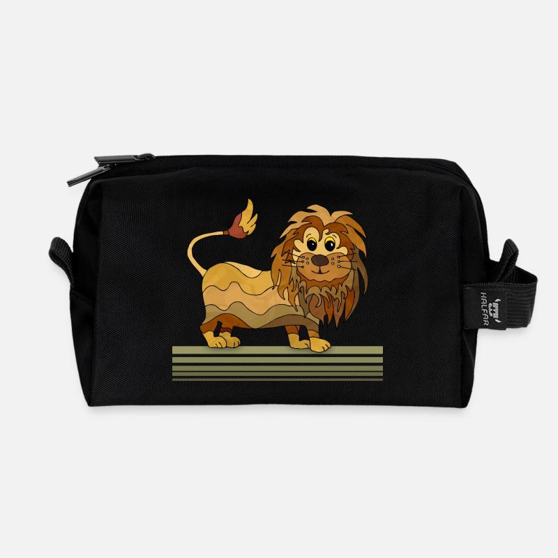 Löwe - Recycelte Kulturtasche - Schwarz