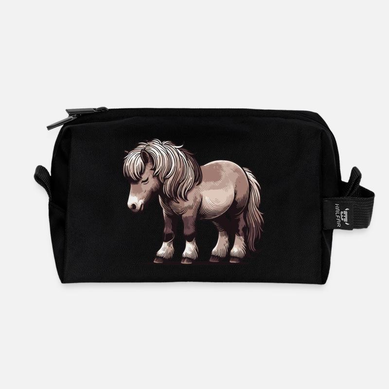 Pony - Recycelte Kulturtasche - Schwarz