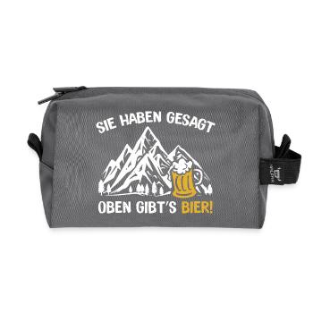 Oben Gibt’s Bier Wander Berge Natur Bierliebhaber - Recycelte Kulturtasche - Anthrazit - Vorne