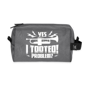 Dicton du trompettiste - Trousse de toilette en tissu recyclé - anthracite - Devant
