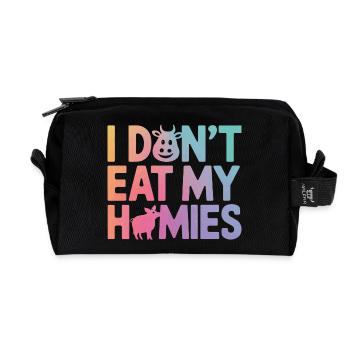 Vegetarian Vegan Veggie Vegetarian - Recycled Toiletry Zip Bag - black - Front