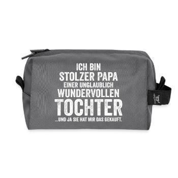 Papa Vater Vatertag Tochter - Recycelte Kulturtasche - Anthrazit - Vorne