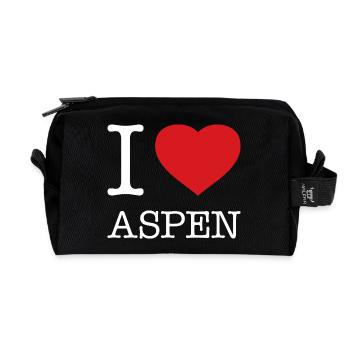 I LOVE ASPEN - Recycelte Kulturtasche - Schwarz - Vorne
