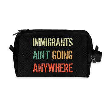 LES IMMIGRANTS NE VONT NULLE PART Droits des immigrants - Trousse de toilette en tissu recyclé - noir - Devant