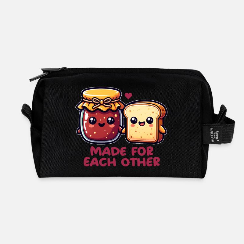 Bread and jam - Recycled Toiletry Zip Bag - black