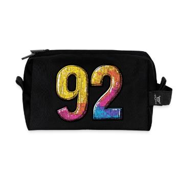 92 Number Symbol - Recycled Toiletry Zip Bag - black - Front