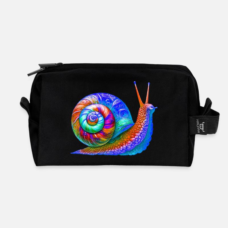Schnecke - Recycelte Kulturtasche - Schwarz