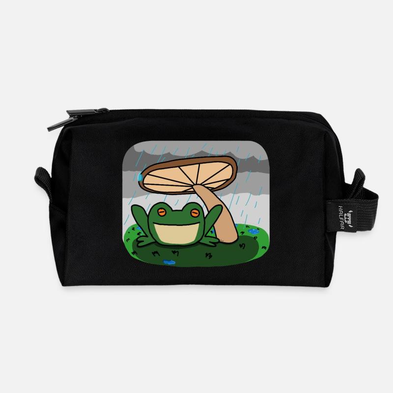 frog - Recycled Toiletry Zip Bag - black