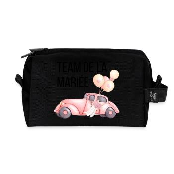 Bride's Team - Wedding Car - Recycled Toiletry Zip Bag - black - Front