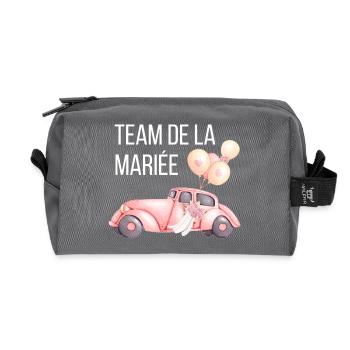 Bride's Team - Wedding Car - Recycled Toiletry Zip Bag - anthracite - Front