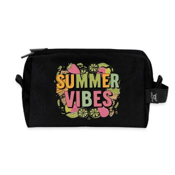Summer Vibes - Recycled Toiletry Zip Bag - black - Front
