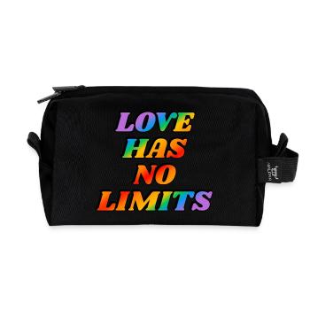 L’amour n’a pas de limites LGBT gay pride arc-en-ciel texte - Trousse de toilette en tissu recyclé - noir - Devant