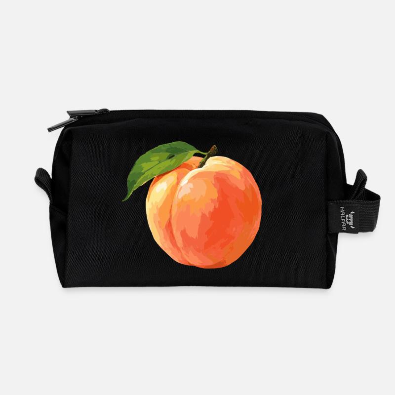 Pfirsich - Recycelte Kulturtasche - Schwarz
