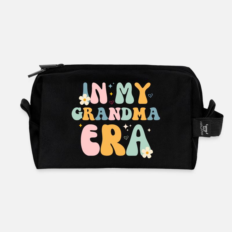 Grandma Tenderness Design - Recycled Toiletry Zip Bag - black