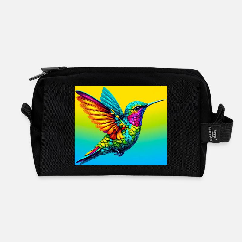 Kolibri - Recycelte Kulturtasche - Schwarz