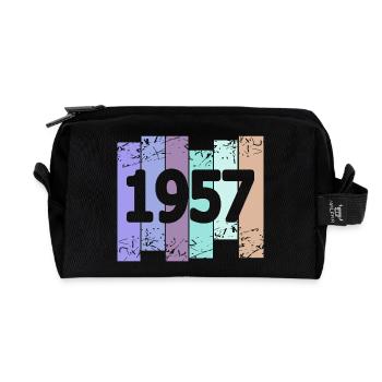 1957 - Recycled Toiletry Zip Bag - black - Front