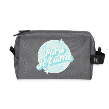 Paris I Love You Pastel Blue - Recycled Toiletry Zip Bag - anthracite - Front