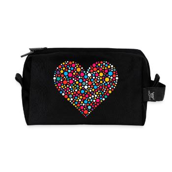 Fleckiges Punkt-gesprenkeltes Herz-Mosaik - Recycelte Kulturtasche - Schwarz - Vorne