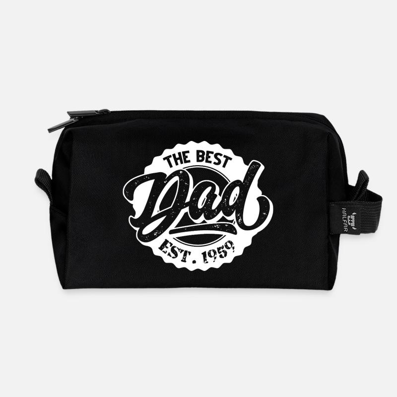 The Best Dad EST 1959 - Recycelte Kulturtasche - Schwarz