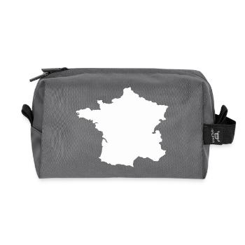 French Map Silhouette - Recycled Toiletry Zip Bag - anthracite - Front