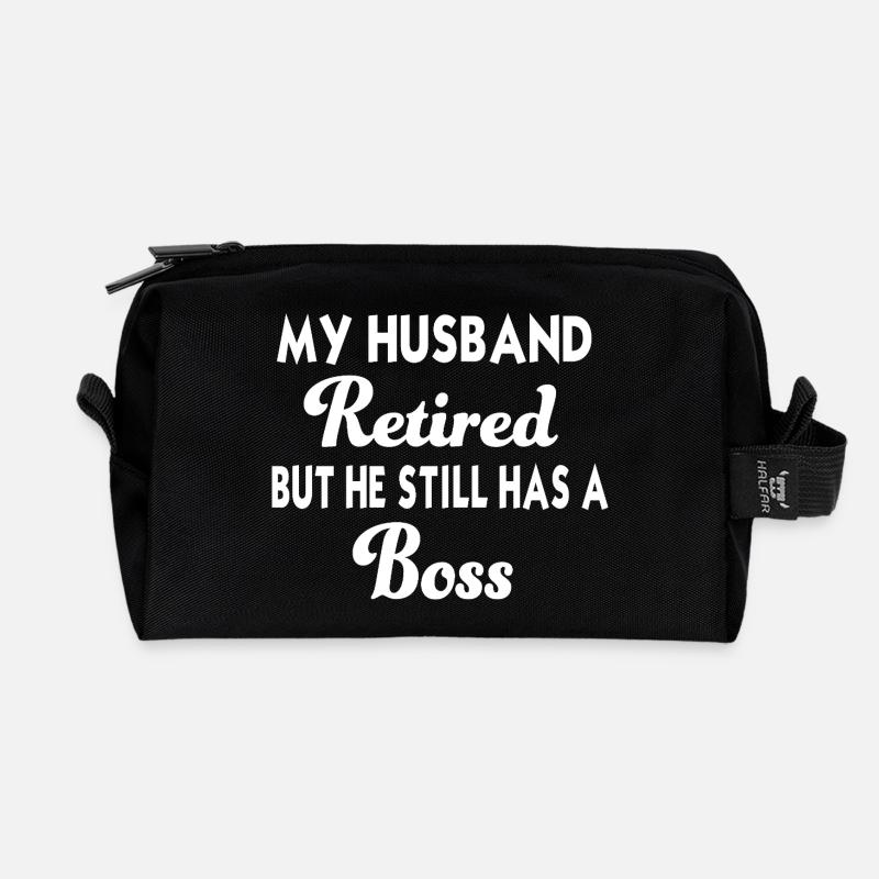 Retired Husband – Lustiges Tshirt - Recycelte Kulturtasche - Schwarz